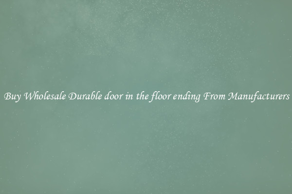 Buy Wholesale Durable door in the floor ending From Manufacturers