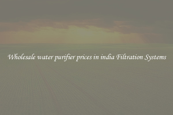 Wholesale water purifier prices in india Filtration Systems