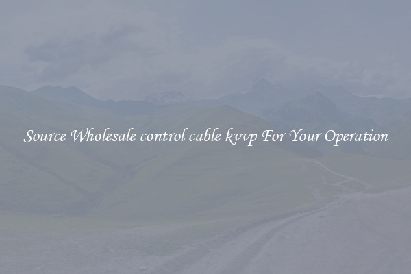 Source Wholesale control cable kvvp For Your Operation
