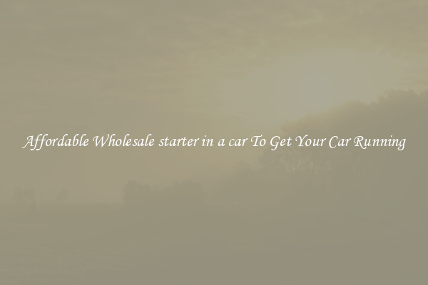Affordable Wholesale starter in a car To Get Your Car Running