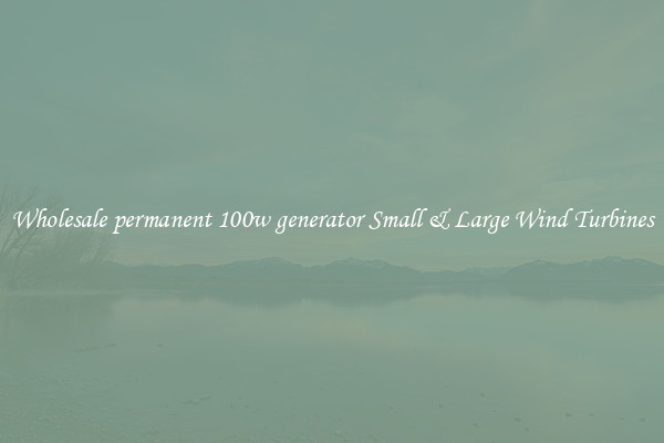 Wholesale permanent 100w generator Small & Large Wind Turbines