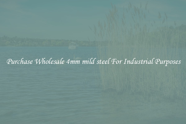 Purchase Wholesale 4mm mild steel For Industrial Purposes