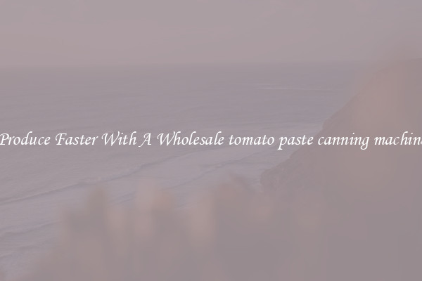 Produce Faster With A Wholesale tomato paste canning machine